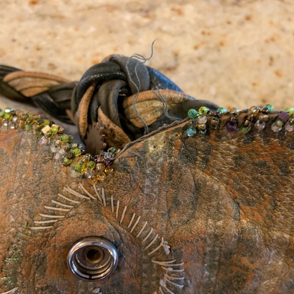 Gossamer Wings by Barbara Grimes * RARE * Custom Handmade Leather Beaded Bag - Picture 15 of 16